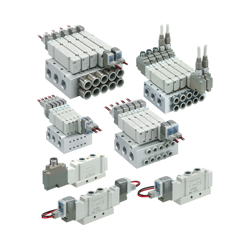 Compact 5-Port Solenoid Valve/Non Plug-in Type JSY1000/3000/5000