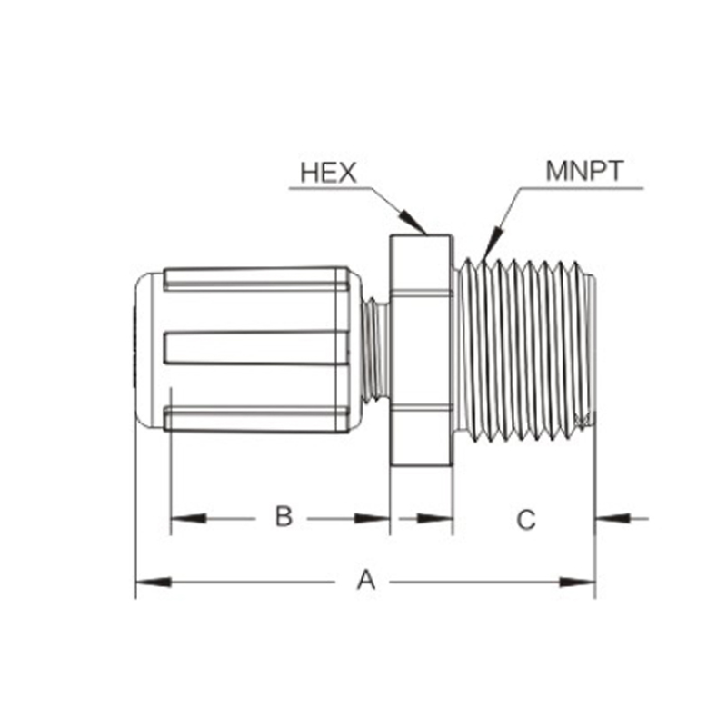扩口转NPT外螺纹直通接头