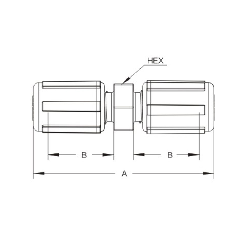 扩口型等径直通接头