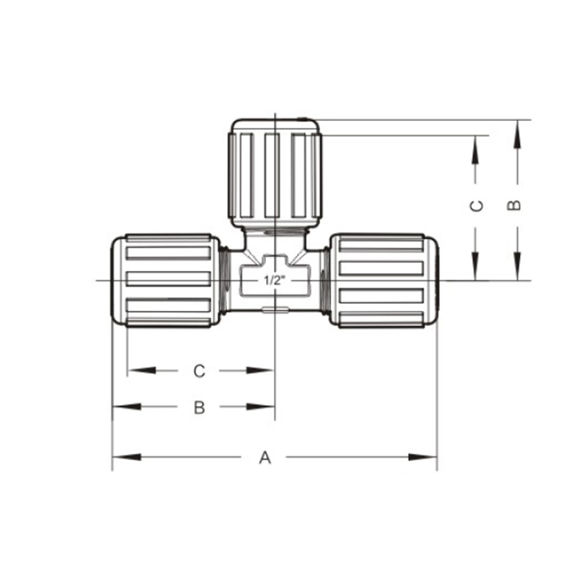 扩口型等径三通接头